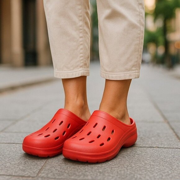 AND1 Red Comfort Clogs Unisex Kids Size 3 Slip-On Shoes NEW Gender Neutral - Picture 1 of 7